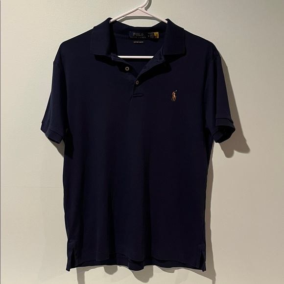 Polo Ralph Lauren Custom Slim Fit Soft Touch Blue Polo Shirt Men's, Size Medium - Picture 1 of 6